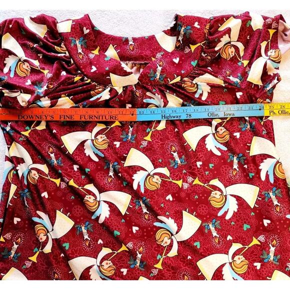 VTG 80s Anthony Richards House Dress MuuMuu Plus Sz 1X Pockets Christmas Angels - Picture 4 of 9